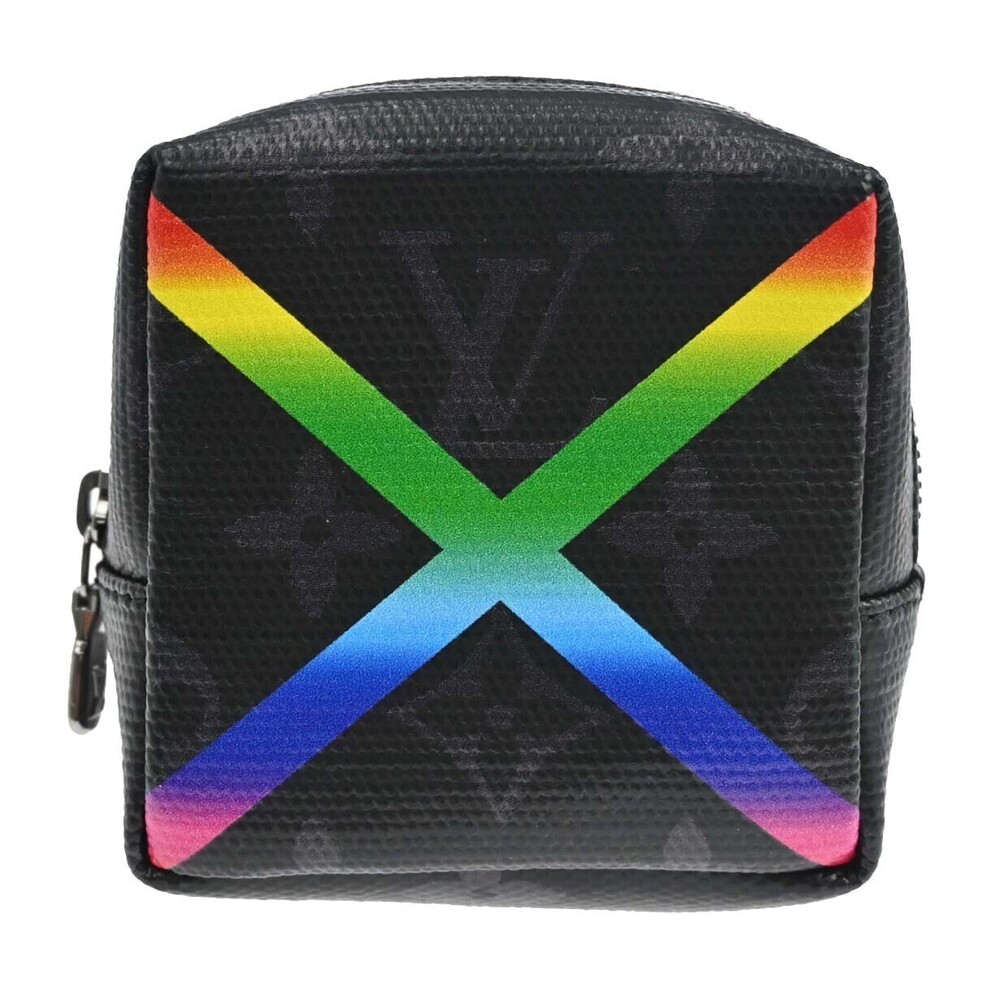 Louis Vuitton Box Pouch Bag Charm and Belt Charm Rainbow Monogram Eclipse Canvas